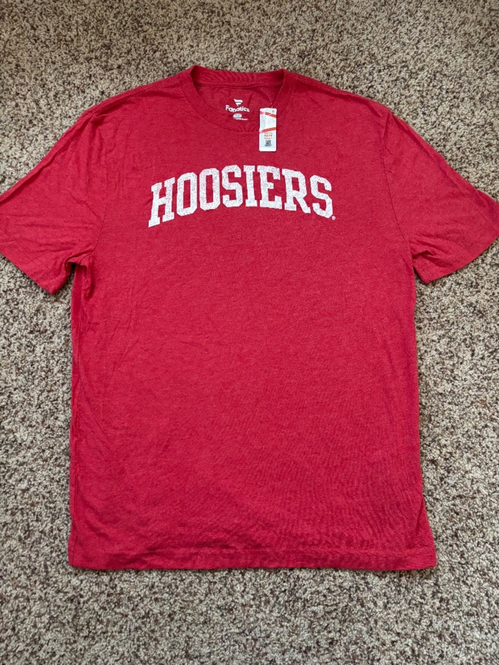 Indiana Hoosiers Fanatics Arched Text Mens T-Shirt Red Medium